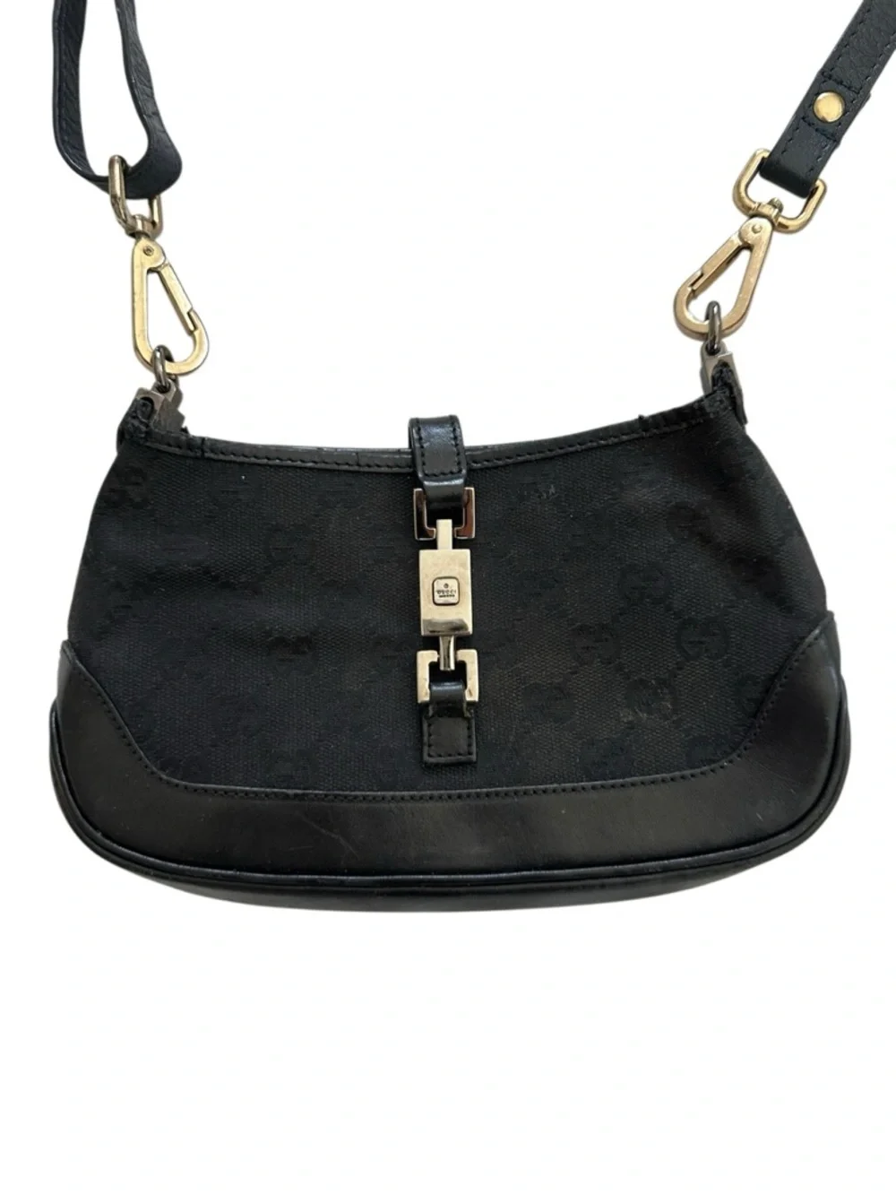 Gucci Jackie Black Shoulder Bag with silver piston lock Hardware - Picture 3 of 15